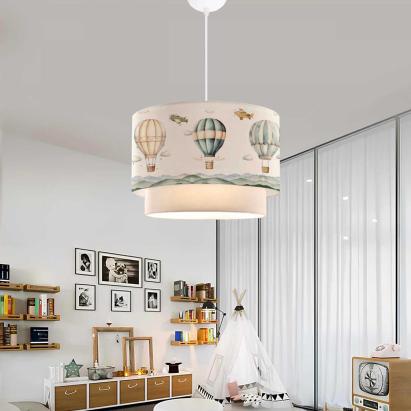 Kinder-Hängeleuchte Lurgan mit Heißluftballon-Motiv Weiß [lux.pro]