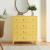 Comodă metalică galbenă cu 4 sertare, stil industrial, 80x40x92 cm