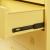 Comodă metalică galbenă cu 4 sertare, stil industrial, 80x40x92 cm