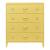 Comodă metalică galbenă cu 4 sertare, stil industrial, 80x40x92 cm