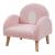 Fotoliu pentru copii Sorreindi roz, stofă teddy, 50x50x45 cm