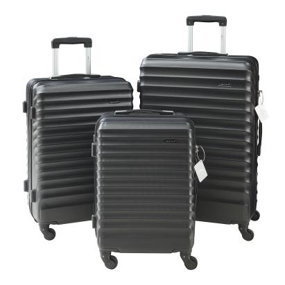 Set 3 trolere de călătorie Pona ABS negre cu lacăt TSA și roți 360°