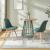 Set 2 scaune dining tapițate din cord, verde închis, picioare din lemn