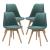 Set 4 scaune dining tapitate Fläten, cord verde închis, [en.casa]