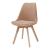 Set 6 scaune dining Fläten bouclé taupe cu picioare din lemn [en.casa]