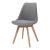 Set 6 scaune dining Fläten gri bouclé, tapitate, cu picioare din lemn