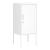 Noptieră metalică albă cu ușă încuiabilă și raft, 82x35x35 cm