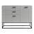 Comodă sideboard Lavangen 100x75x35 cm, gri deschis, 3 sertare