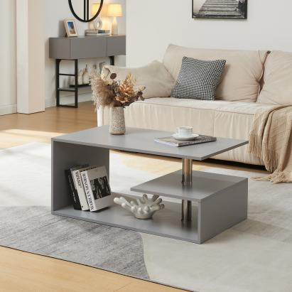 Masă de cafea Haarlem gri deschis 90x50x41 cm pentru living