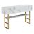 Consolă pentru hol Varberg cu 2 sertare, alb marmorat, 120 cm