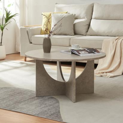 Couchtisch Rindal 80x42 cm Betonoptik, hell [en.casa]