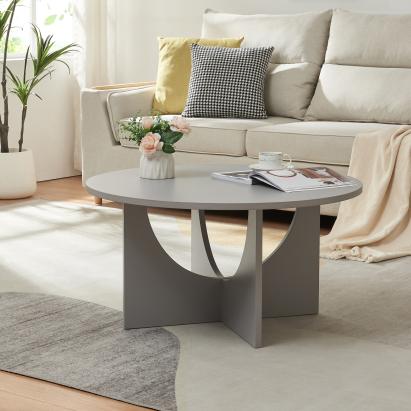 Masă de cafea Rindal 80 x 41,5 cm, gri deschis, rotundă
