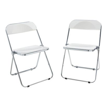 Set 2 scaune pliabile albe Pornainen, rezistente, pentru bucatarie si dining