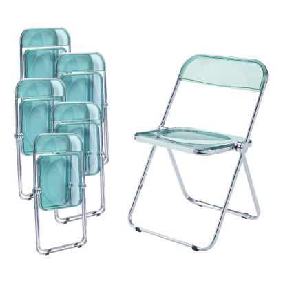 Set 6 scaune pliante transparente verzi Pornainen, mint