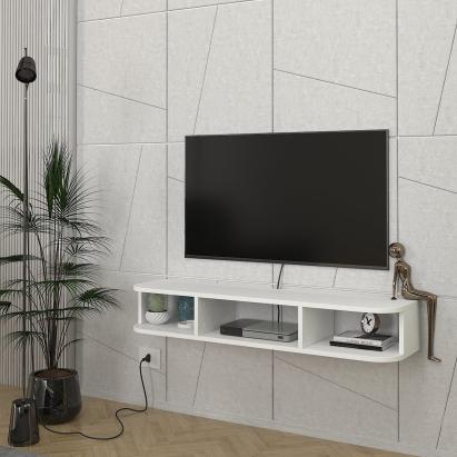 Comodă TV suspendată Oundsvas 120x30x19 cm albă, [en.casa]