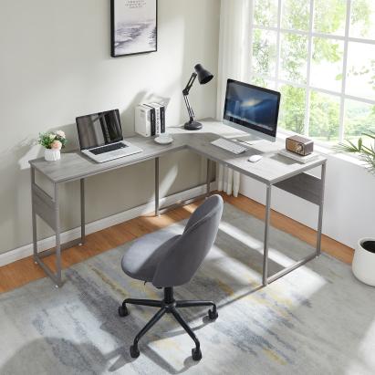 Birou de colț Karlstang în formă de L, 166x120x75 cm, gri deschis