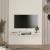 Comodă TV suspendată Tar, albă, 115x30x16 cm, cu rafturi [en.casa]