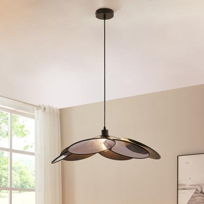 Hängeleuchte Blackwood Metall/Textil Schwarz [lux.pro]