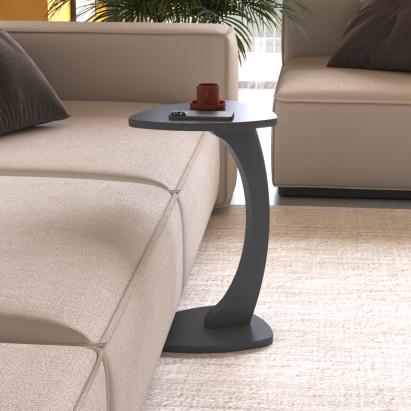 Masă laterală C Klinerg gri cu roți, 40x37x56 cm, [en.casa]