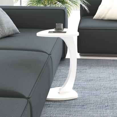 Măsuță laterală Klinerg albă 39,5x37x56 cm, design C, en.casa