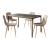 Set masă cu 4 scaune Lindesberg, gri și maro deschis, 140x80 cm