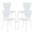 Set 4 scaune dining Essunga albe, stivuibile, din lemn si metal