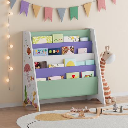 Kinderregal Hornnes 60x62x28 cm Aqua Dream Motiv [en.casa]