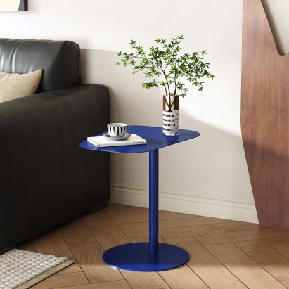 Masă laterală Nastätten din metal, albastru închis, 50x50x38 cm