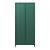 Vitrină living din metal verde cu sticlă striată, 180x80x35 cm