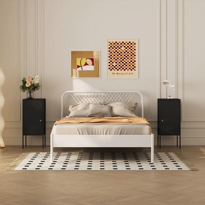 Set 2 noptiere metalice negre cu cheie, stanga/dreapta, Hausjarvi