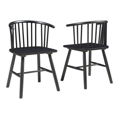 Set 2 scaune dining Stami din lemn negru, design modern [en.casa]