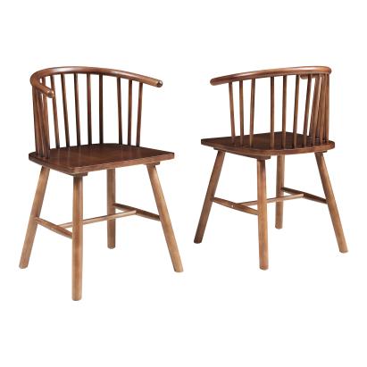 Set 2 scaune dining Stami din lemn, finisaj nuc, design elegant