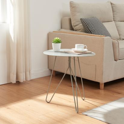 Beistelltisch Nopimi 45xØ43 cm Grau, matt [en.casa]