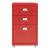 Fișet mobil metalic cu 3 sertare, roșu, 48x28x41 cm, [en.casa]