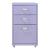 Fișet mobil de birou cu 3 sertare, mov deschis, 48x28x41 cm