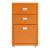 Dulap mobil de birou cu 3 sertare din otel, portocaliu, 48x28x41 cm
