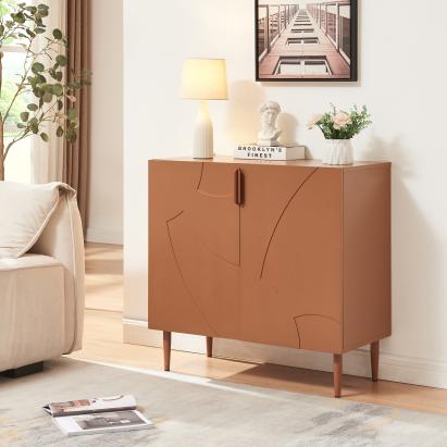 Sideboard Starvili mit 2 Türen 75x76x38 cm Rostfarben [en.casa]