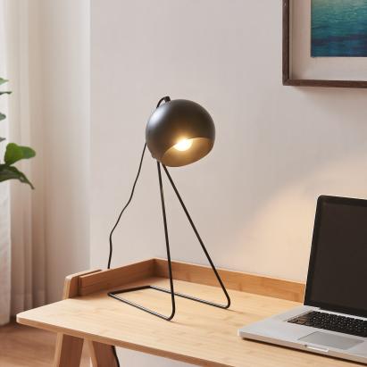 Lampă de masă Oldibro din metal, neagră, 45x28x15 cm, [lux.pro]