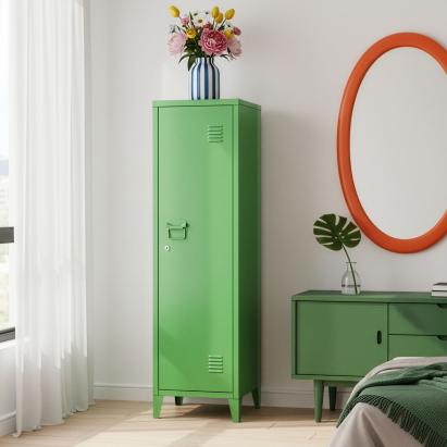 Dulap metalic vestiar cu cheie Kurikka, 137x38x38 cm, verde