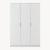 Dulap de haine alb Eiselfing cu 3 uși și 4 rafturi, 176x120x52 cm