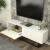 Comodă TV albă Verpsboga 135 cm cu front 3D și 2 uși rabatabile