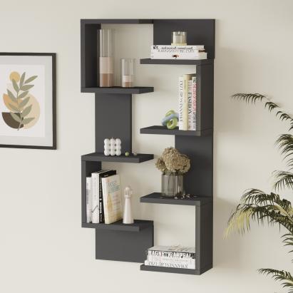 Wandregal Omn 2er Set 93x24x15 cm Anthrazit [en.casa]