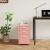 Dulap mobil de birou cu 3 sertare, roz, 48x28x41 cm, [en.casa]