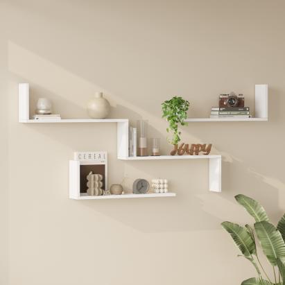 Wandregalset 3-tlg. Vepinshul Weiß [en.casa]