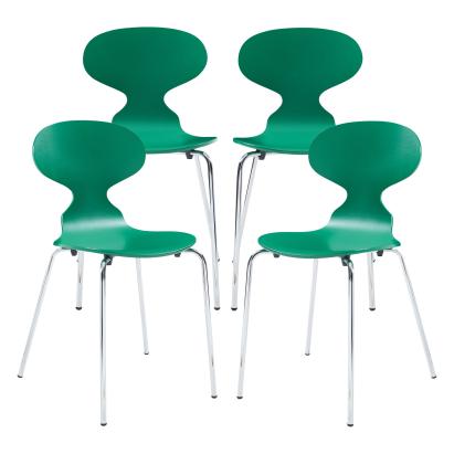 Esszimmerstuhl Kil 4er Set Grün/Chromfarben [en.casa]