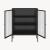 Vitrinen-Sideboard Vinterhavn Stahl 2-türig 100x80x30 cm Schwarz [en.casa]
