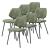 Esszimmerstuhl Köma 6er Set Webstoff Dunkelgrün [en.casa]