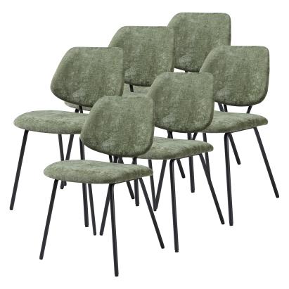 Esszimmerstuhl Köma 6er Set Webstoff Dunkelgrün [en.casa]