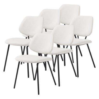 Esszimmerstuhl Köma 6er Set Webstoff Beige [en.casa]