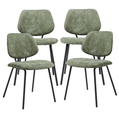 Esszimmerstuhl Köma 4er Set Webstoff Dunkelgrün [en.casa]